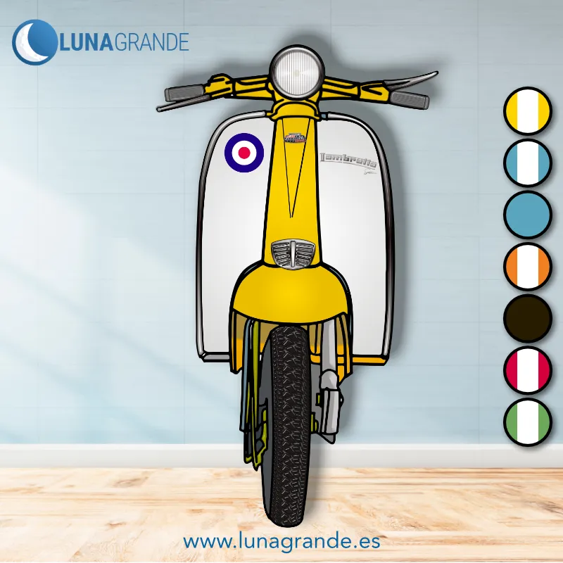 Photocall Moto Lambretta 4 Moto Scooter Lambretta Amarilla y Blanca para photocall