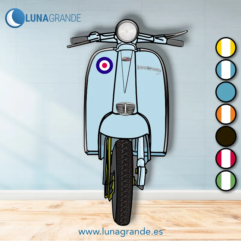 Photocall Moto Lambretta 7 Moto Scooter Lambretta Celeste para photocall