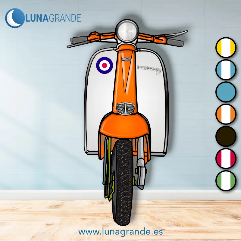 Photocall Moto Lambretta 6 Moto Scooter Lambretta Naranja y blanca para photocall