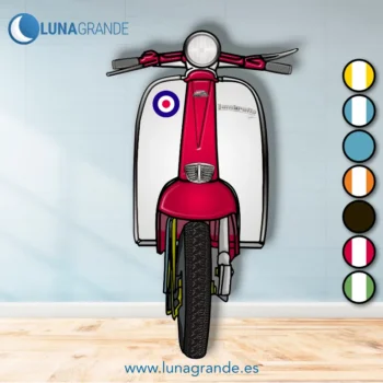 Moto Scooter Lambretta Roja y blanca para photocall