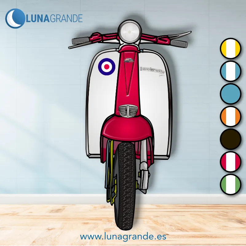 Photocall Moto Lambretta 1 Moto Scooter Lambretta Roja y blanca para photocall