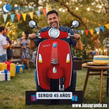Photocall Moto Scooter tipo vespa para Cumpleaños