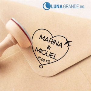 Sellos de boda Corazón Avión