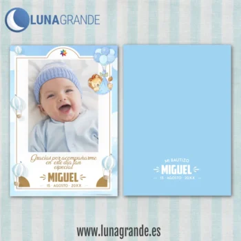 Tarjetas de Agradecimiento Bautizo León