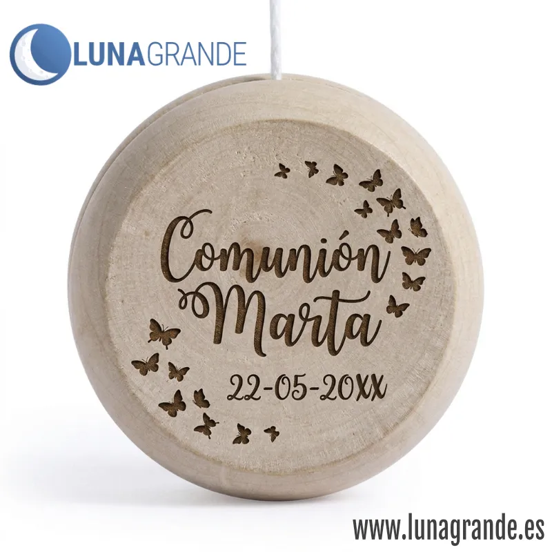 Yo-Yo madera Comunión 1 Yo-Yo madera Comunión Niña Mariposas