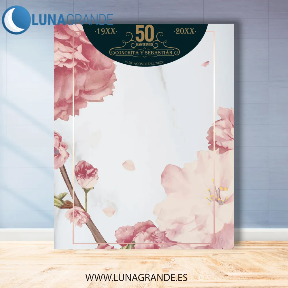 Photocall Aniversario Floral 5 photocall para bodas de plata